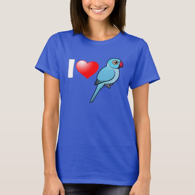 I Love Blue Indian Ringnecks T-Shirt (Front)