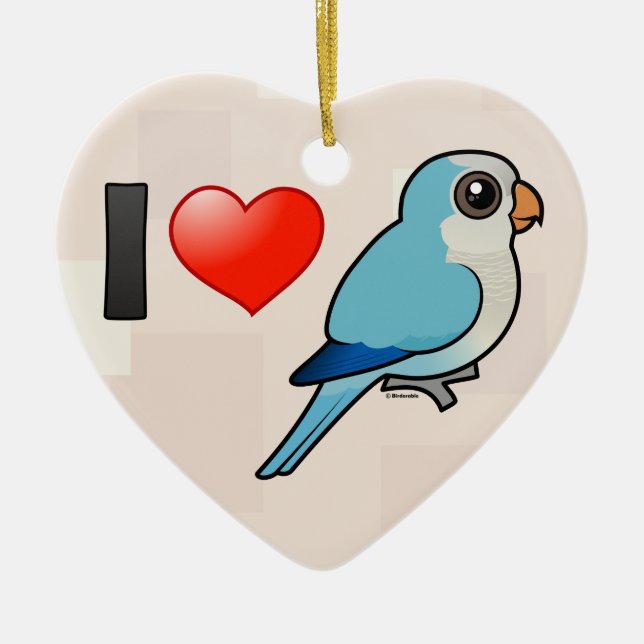 I Love Blue Quakers Ceramic Tree Decoration (Front)
