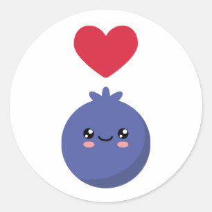 I love Blueberries Classic Round Sticker