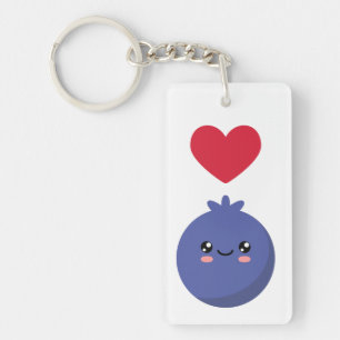 I love Blueberries Key Ring