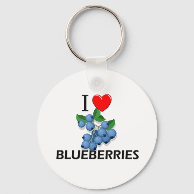 I Love Blueberries Key Ring (Front)
