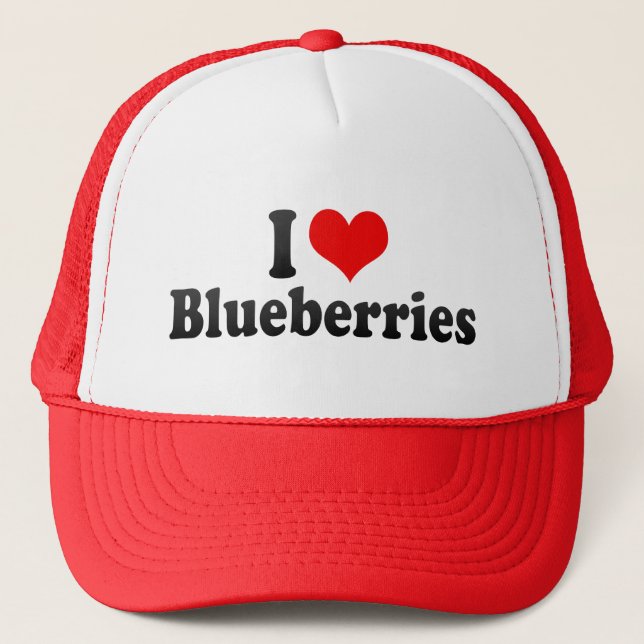 I Love Blueberries Trucker Hat (Front)