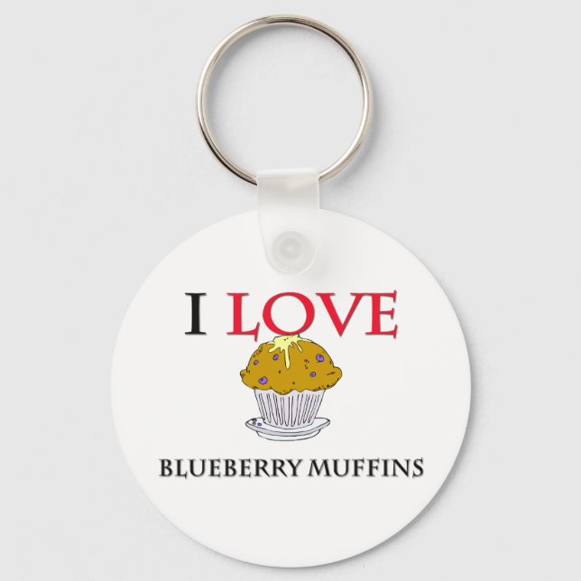 I Love Blueberry Muffins Key Ring (Front)