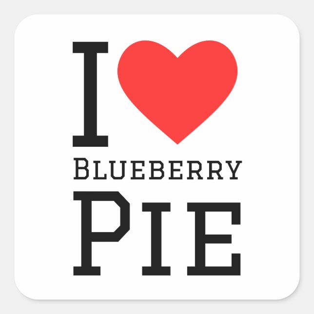 I love blueberry pie square sticker (Front)
