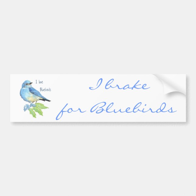 I love Bluebirds, Bird Collection Bumper Sticker (Front)