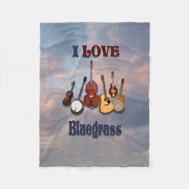 I LOVE BLUEGRASS FLEECE BLANKET (Front)