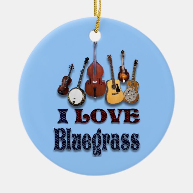 I LOVE BLUEGRASS ORNAMENT (Front)