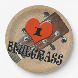 I LOVE BLUEGRASS PAPER PLATE