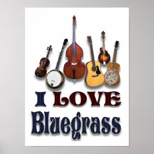 I LOVE BLUEGRASS -POSTER POSTER