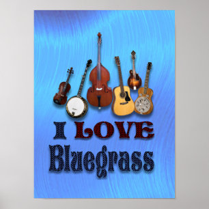 I LOVE BLUEGRASS -POSTER POSTER