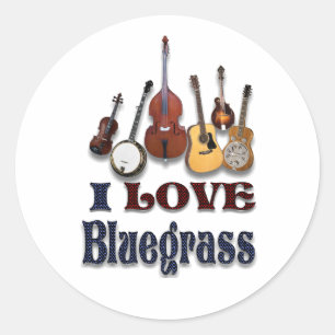 I LOVE BLUEGRASS -STICKER CLASSIC ROUND STICKER