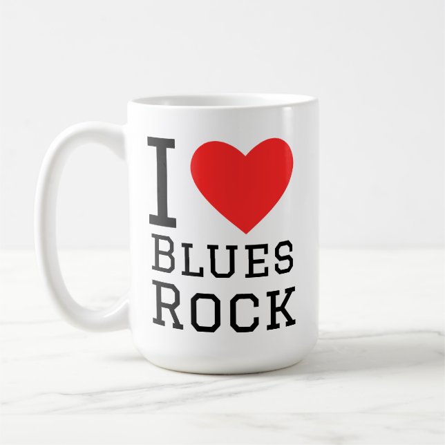 I love blues rock coffee mug (Left)