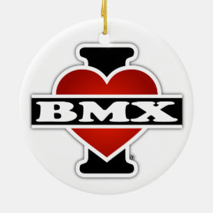 I Love BMX Ceramic Tree Decoration