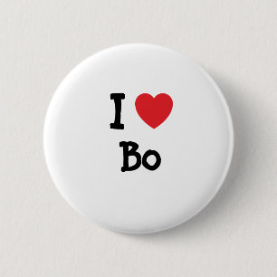 I love Bo heart custom personalised 6 Cm Round Badge
