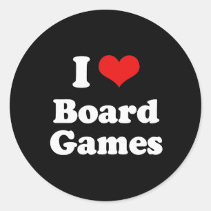 I Love Board Games Tshirt Classic Round Sticker