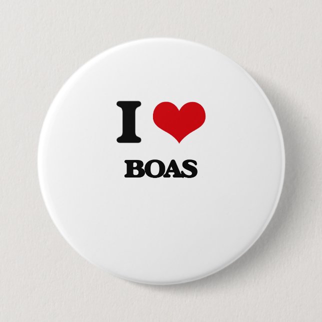 I Love Boas 7.5 Cm Round Badge (Front)