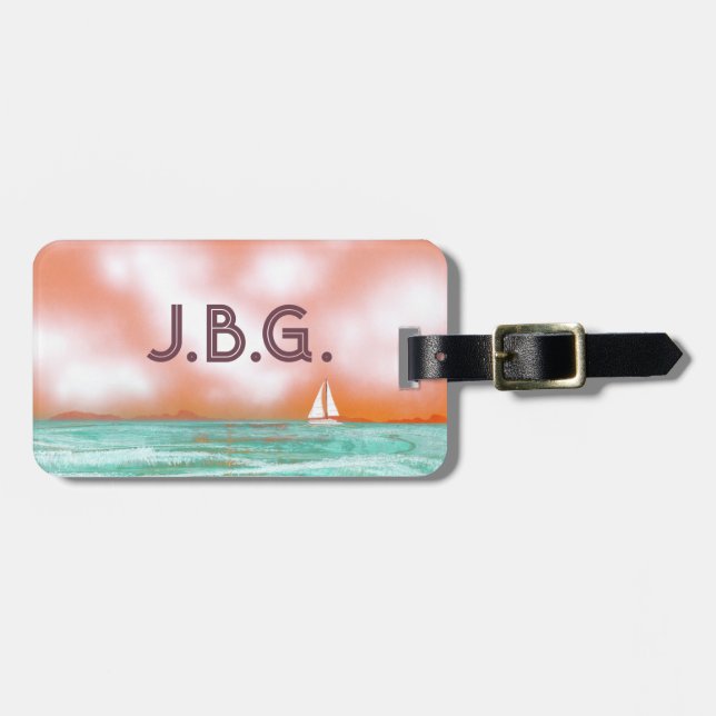 I Love Boating Luggage Tag (Front Horizontal)