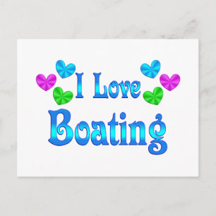 I Love Boating Postcard