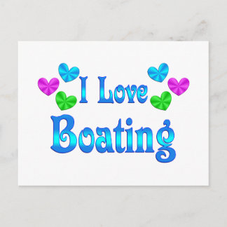 I Love Boating Postcard