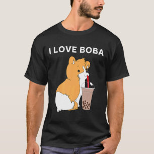 I Love Boba Corgi Dog Bubble Tea T T-Shirt