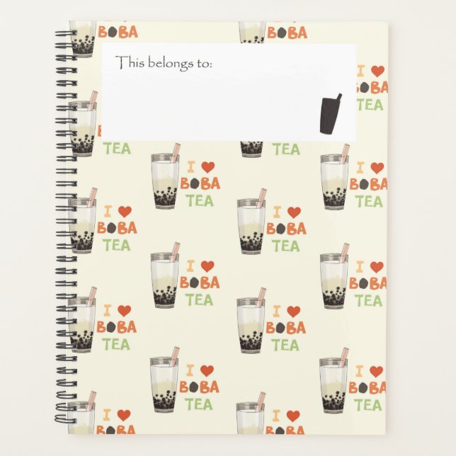 I Love Boba Tea Planner (Front)