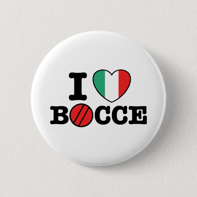 I Love Bocce 6 Cm Round Badge (Front)