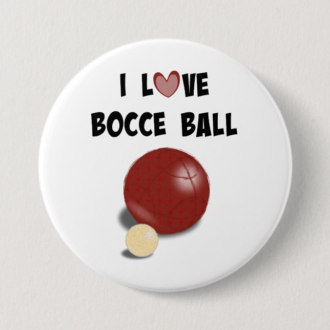 I Love Bocce Ball 7.5 Cm Round Badge (Front)