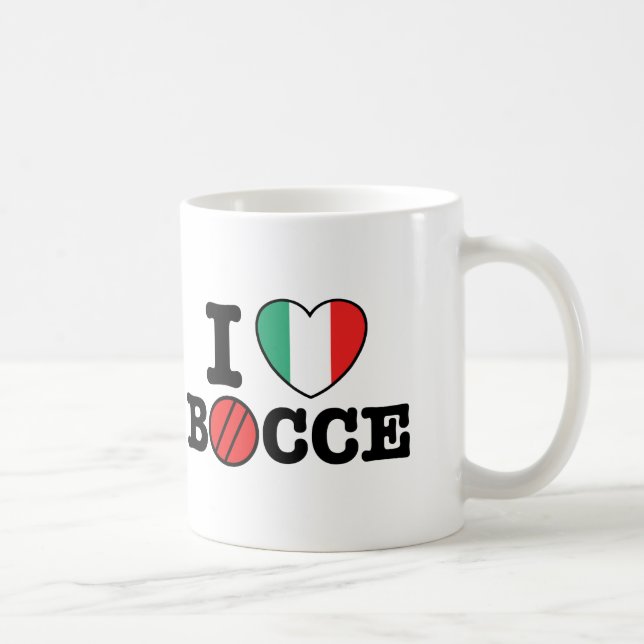 I Love Bocce Coffee Mug (Right)