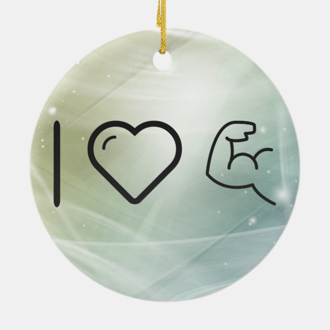 I Love Body Buildings Ceramic Tree Decoration (Back)