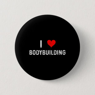 I Love Bodybuilding - Heart - Workout Gym Body Bui 6 Cm Round Badge