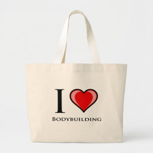 I Love Bodybuilding Large Tote Bag