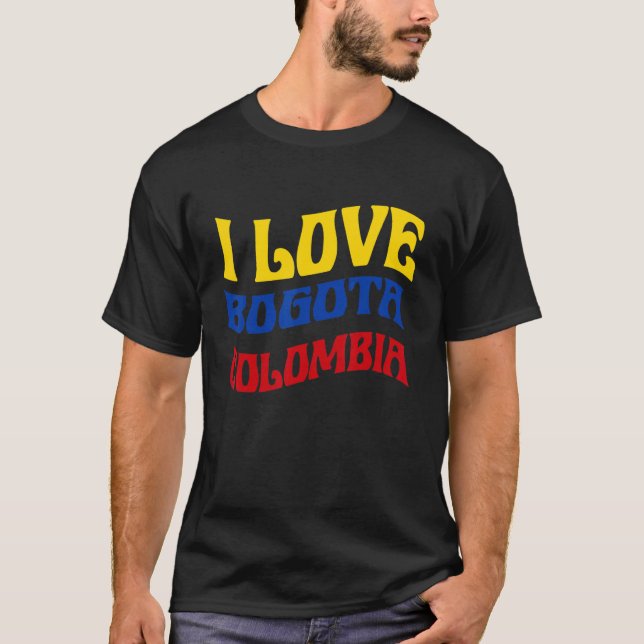 I Love Bogota Colombia Flag Map Colombian Pride Ca T-Shirt (Front)