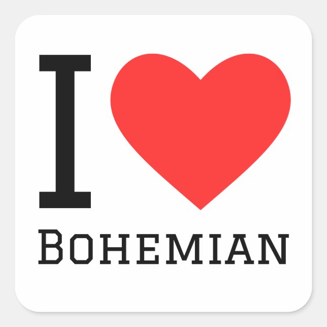 I love bohemian square sticker (Front)