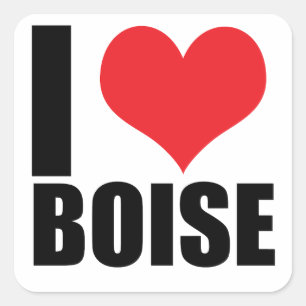 I love Boise Square Sticker