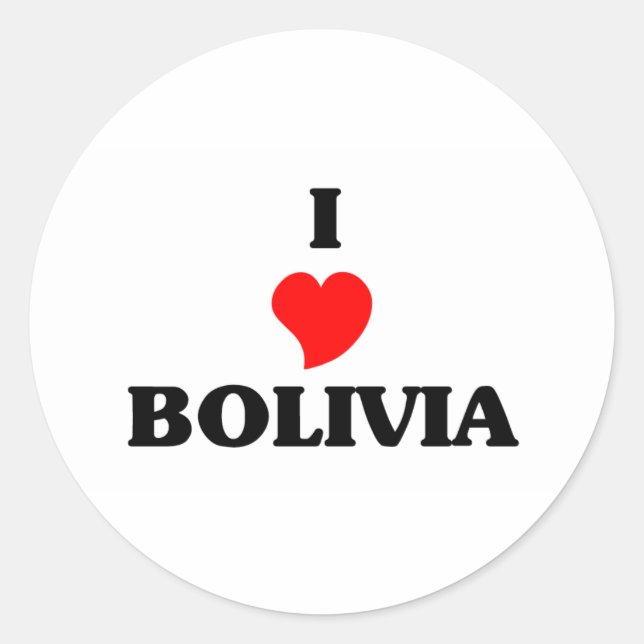I Love Bolivia Classic Round Sticker (Front)