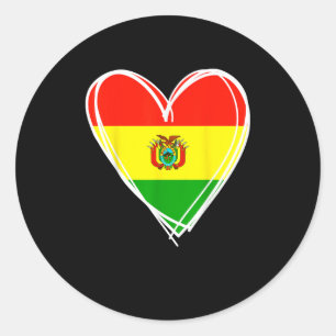 I Love Bolivia Cool Bolivia Flag Heart Design Boli Classic Round Sticker