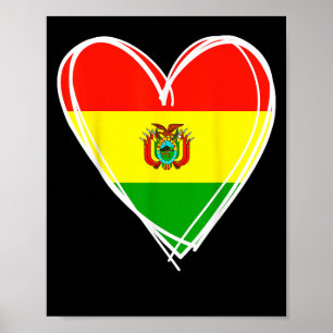 I Love Bolivia Cool Bolivia Flag Heart Design Boli Poster