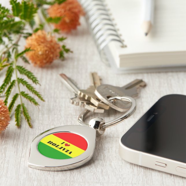I Love Bolivia Key Ring (Side)
