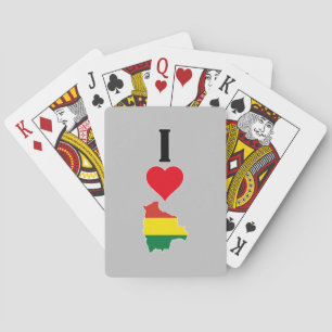 I Love Bolivia Vertical I Heart Country Flag Map Playing Cards