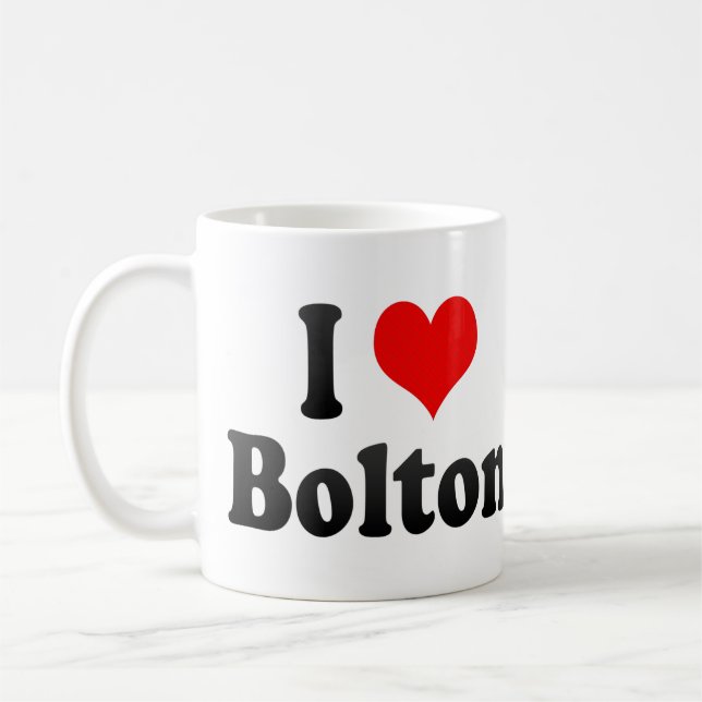 I Love Bolton, United Kingdom Coffee Mug (Left)