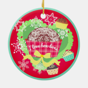 I love bon bons chocolates Christmas ornament