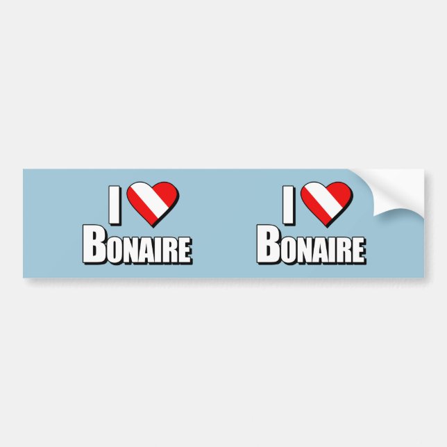 I Love Bonaire Diving Bumper Sticker (Front)