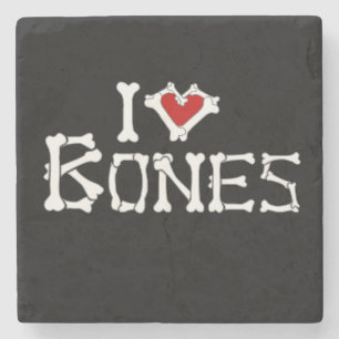I Love Bones Stone Coaster