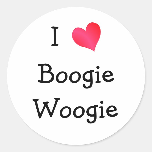 I Love Boogie Woogie Classic Round Sticker (Front)