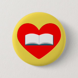 I Love Books 6 Cm Round Badge