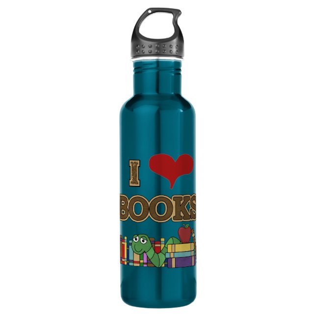 I Love Books 710 Ml Water Bottle (Front)