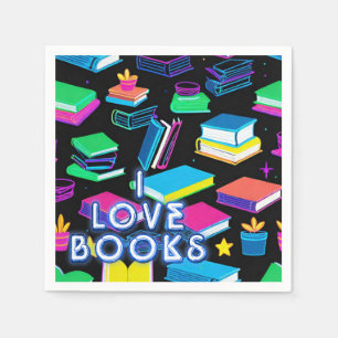I Love Books Colorful Napkin