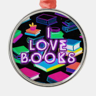 I Love Books Colourful 2 Metal Tree Decoration