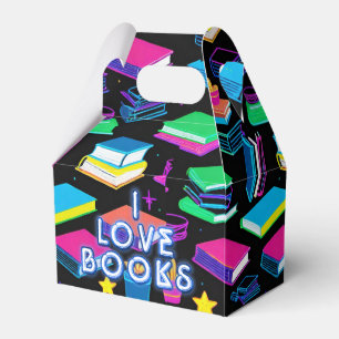 I Love Books Colourful Gable Favour Box