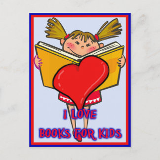I Love Books For Kids Postcard